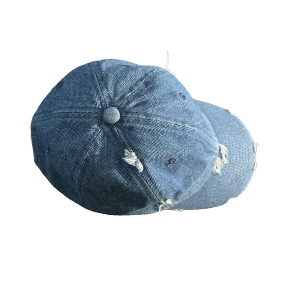 KBethos Vintage Washed Distressed Blue Denim Fitted Hat Size XS - 6 5/8 - Picture 2 of 7